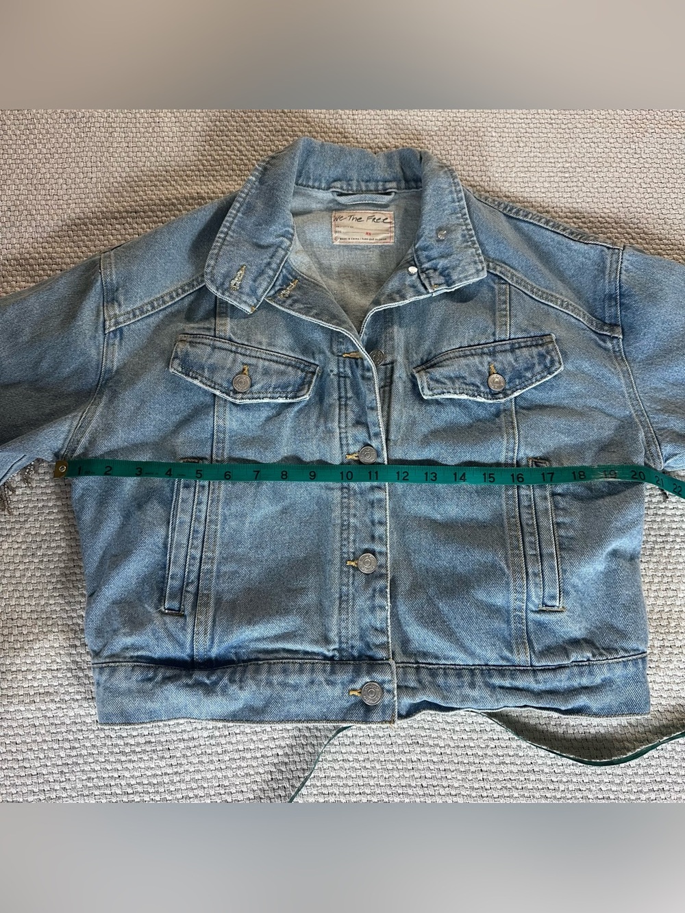 Free People Comet Denim Bomber Jacket - Size XS - Picture 8 of 9